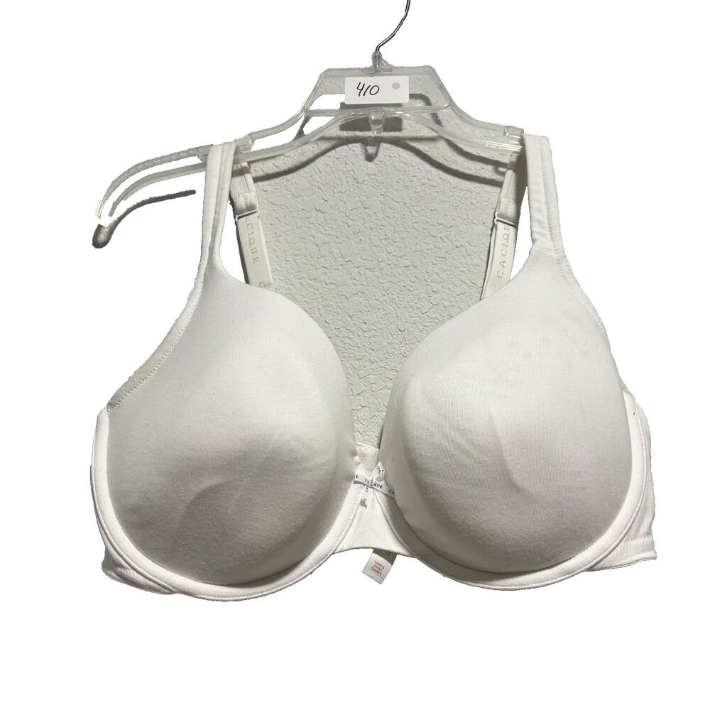 Cacique Lane Bryant 40DDD White Cotton Lightly Lined Full Coverage Bra‎ NWOT